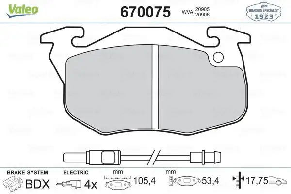 VALEO 670075 Ön Fren Balatası