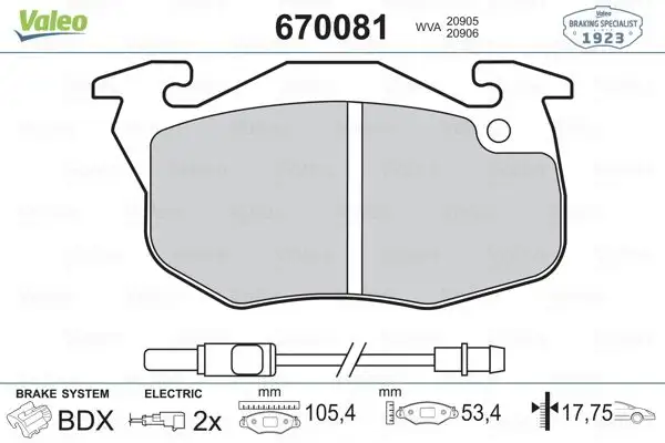 VALEO 670081 Ön Fren Balatası