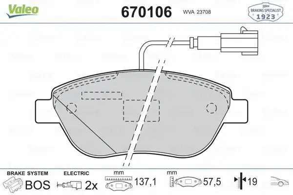 VALEO 670106 Ön Fren Balatası
