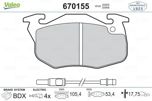 VALEO 670155 Ön Fren Balatası