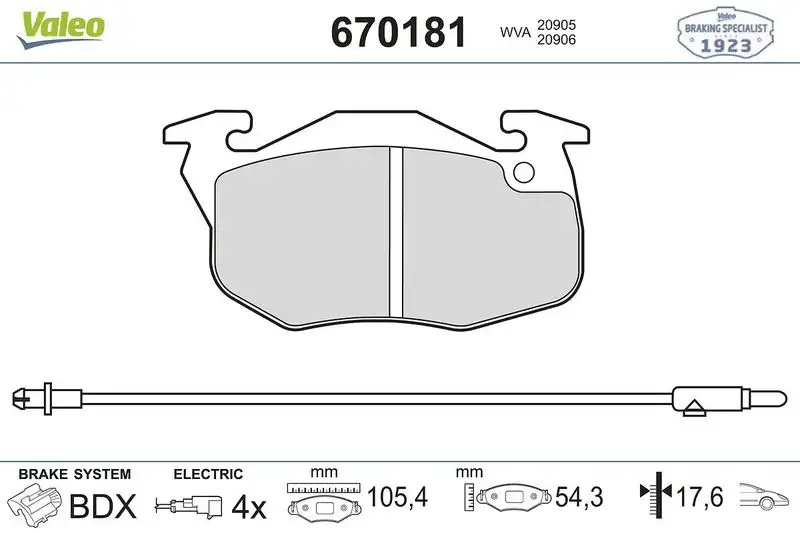 VALEO 670181 Ön Fren Balatası