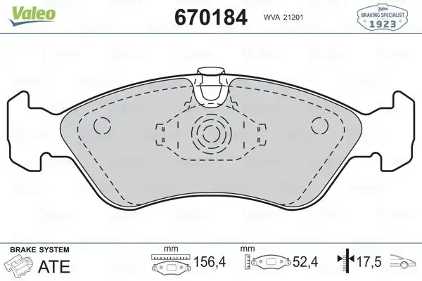 VALEO 670184 Ön Fren Balatası