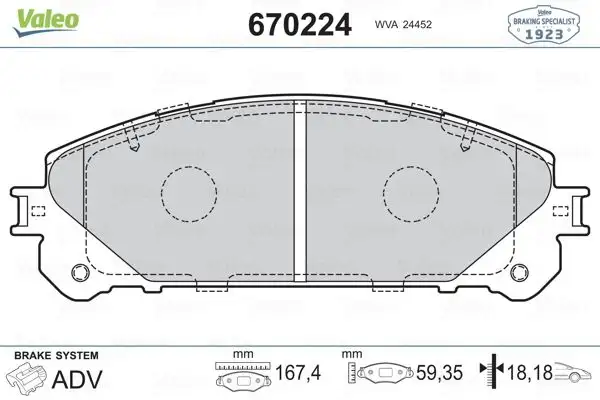 VALEO 670224 Ön Fren Balatası