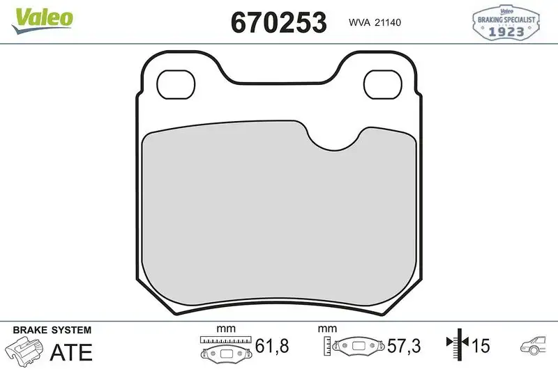 VALEO 670253 Arka Fren Balatası