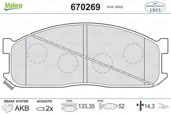 VALEO 670269 Ön Fren Balatası