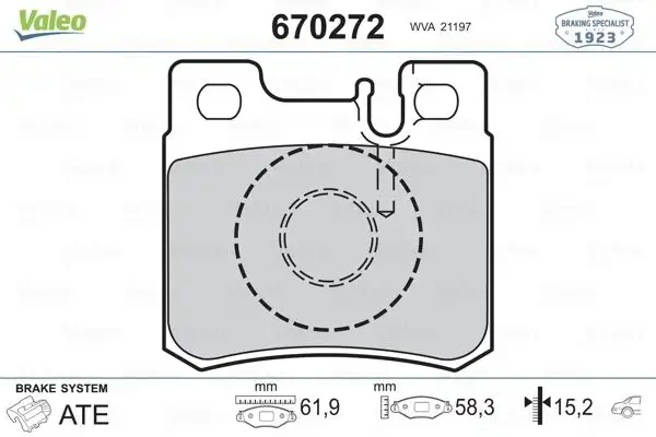 VALEO 670272 Arka Fren Balatası