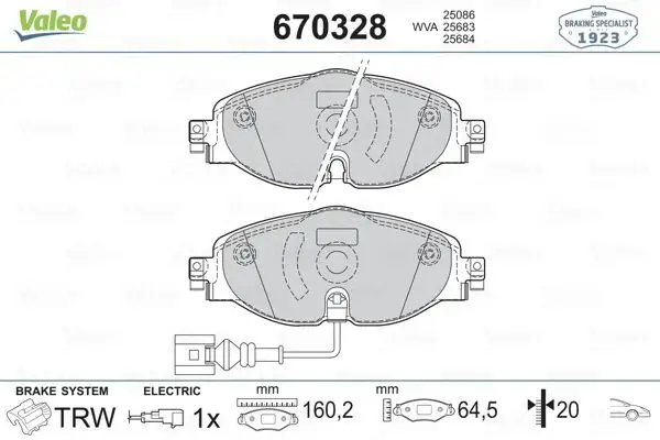 VALEO 670328 Ön Fren Balatası