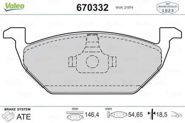 VALEO 670332 Ön Fren Balatası