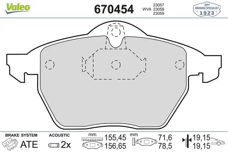 VALEO 670454 Ön Fren Balatası