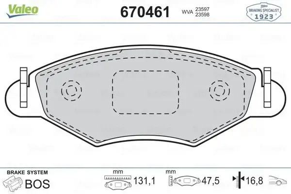 VALEO 670461 Ön Fren Balatası