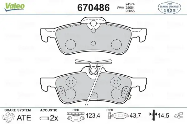VALEO 670486 Arka Fren Balatası