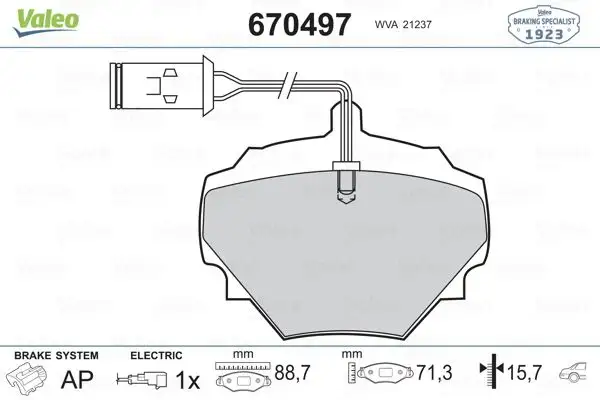 VALEO 670497 Arka Fren Balatası