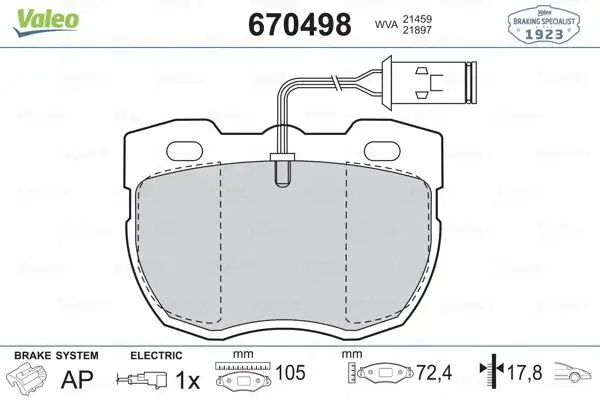 VALEO 670498 Ön Fren Balatası