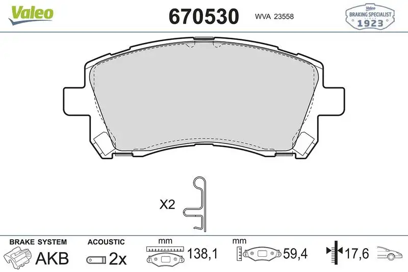 VALEO 670530 Ön Fren Balatası