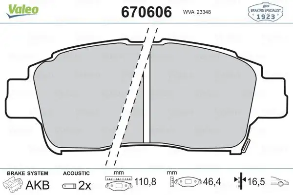 VALEO 670606 Ön Fren Balatası