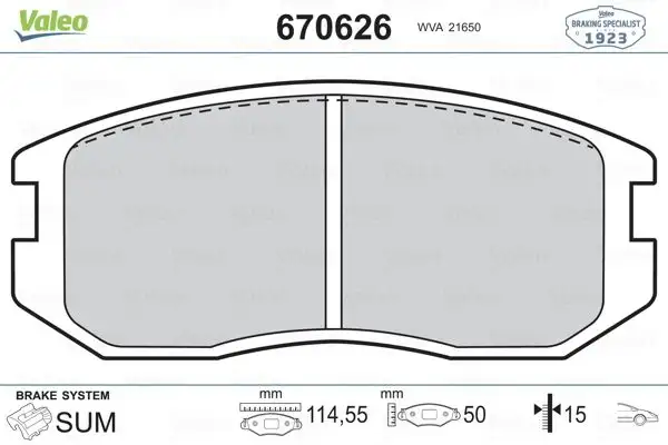 VALEO 670626 Ön Fren Balatası