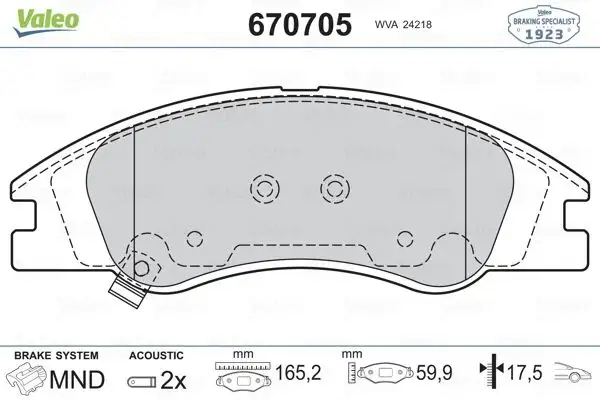 VALEO 670705 Ön Fren Balatası
