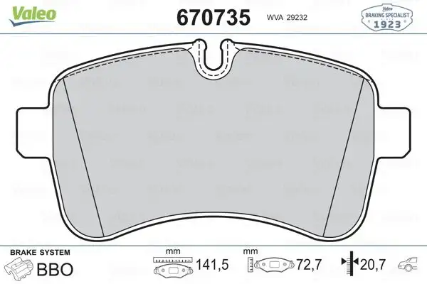 VALEO 670735 Arka Fren Balatası 500055564