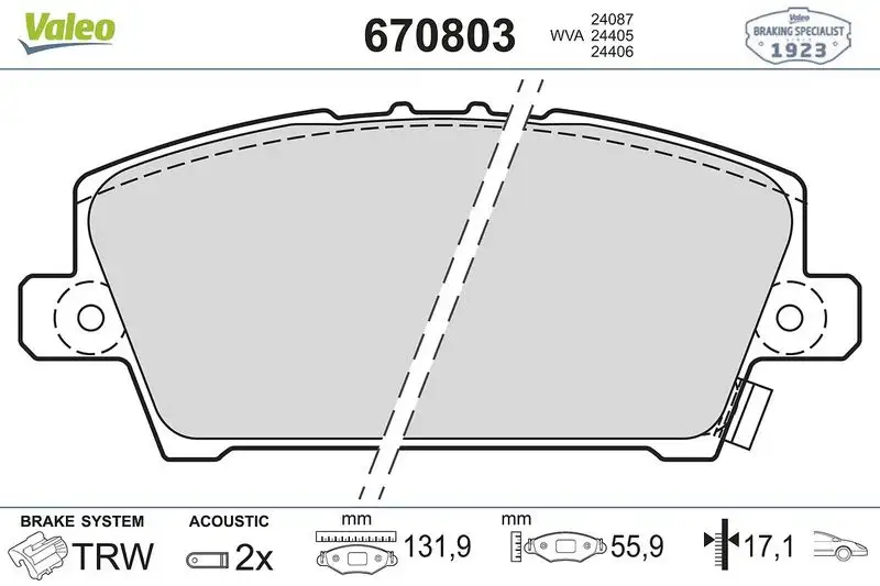VALEO 670803 Ön Fren Balatası