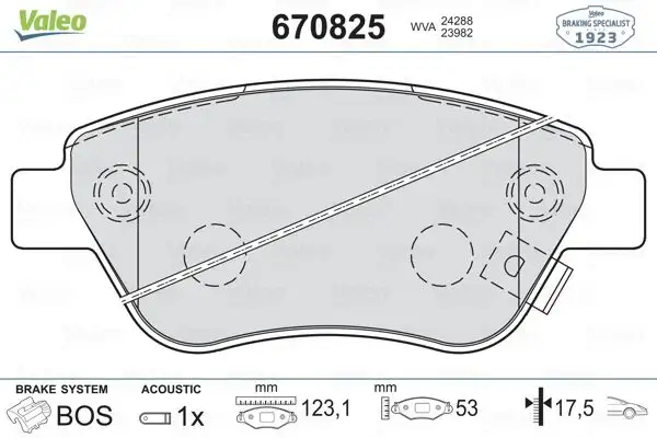 VALEO 670825 Ön Fren Balatası
