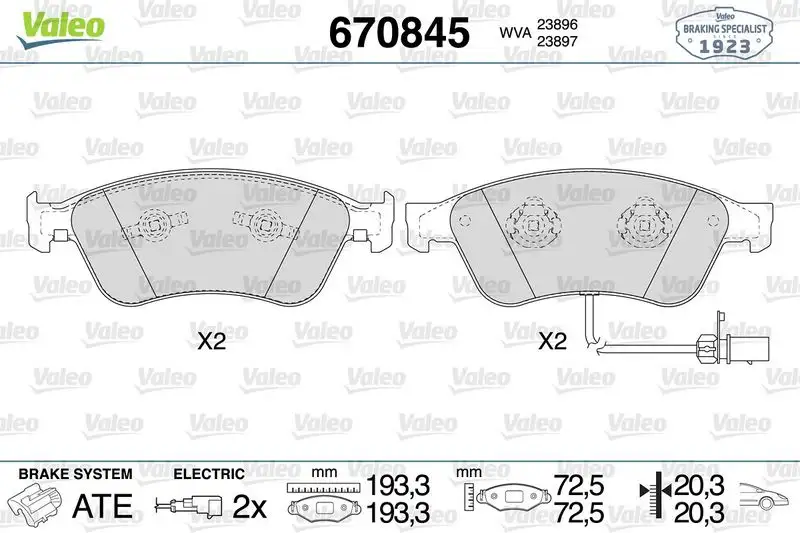 VALEO 670845 Ön Fren Balatası