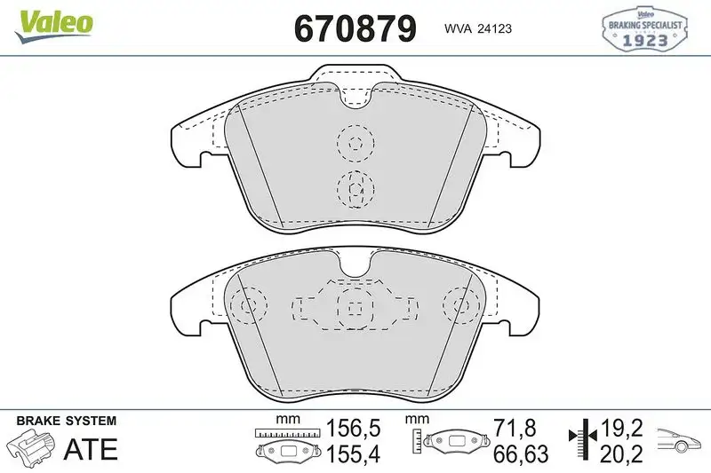 VALEO 670879 Ön Fren Balatası
