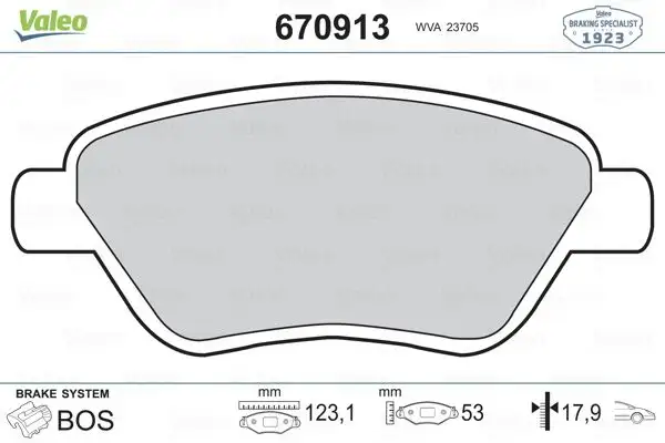 VALEO 670913 Ön Fren Balatası