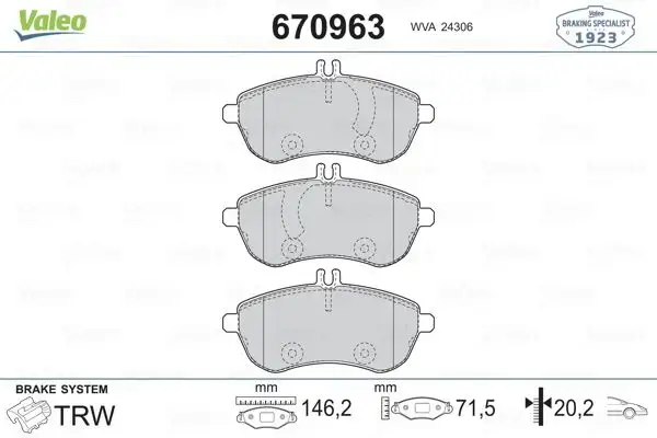 VALEO 670963 Ön Fren Balatası