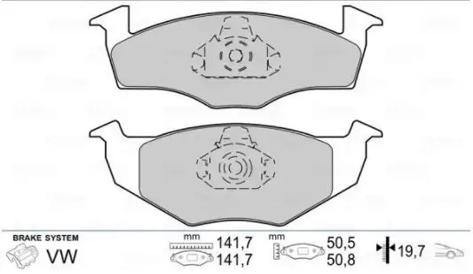 VALEO 671066 Ön Fren Balatası 1H0698151A