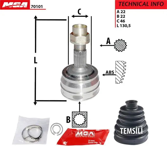 MGA 70101 Aks Kafası (Dış) 46307094