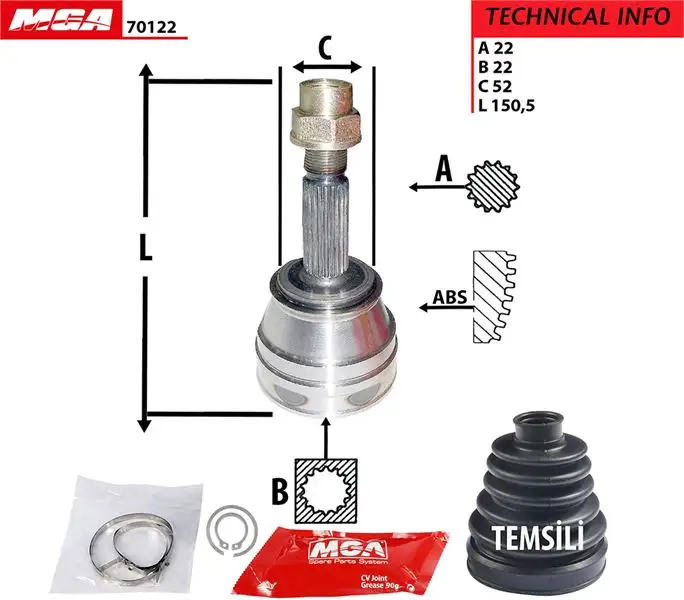 MGA 70122 Aks Kafası (Dış) 46307122