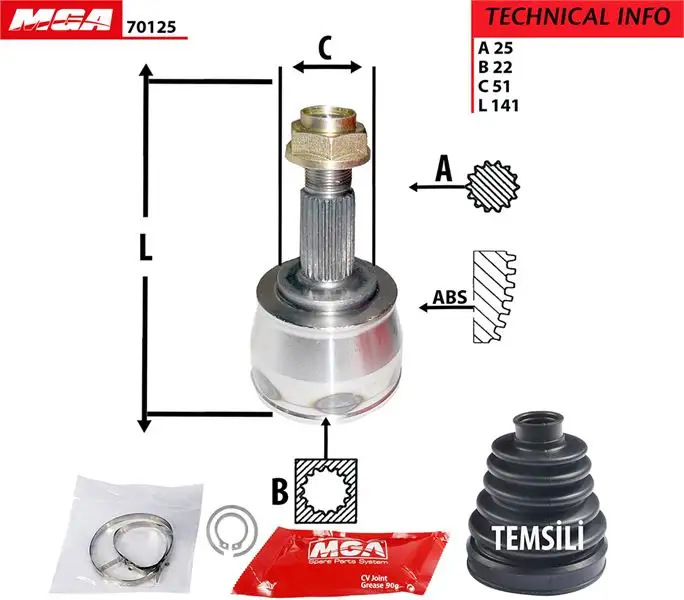 MGA 70125 Aks Kafası (Dış) 46307886