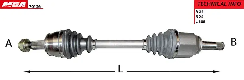 MGA 70126 Ön Aks (Sol) 51808106