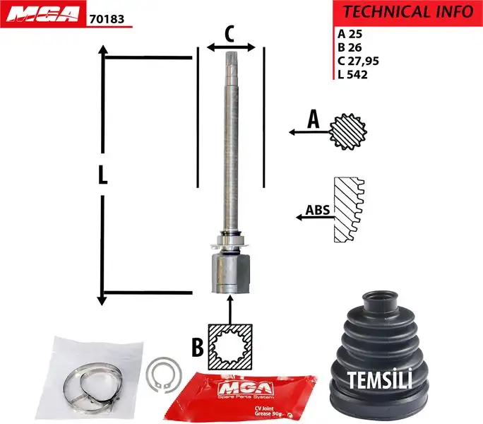 MGA 70183 Aks Kafası (Sağ İç) 55214684