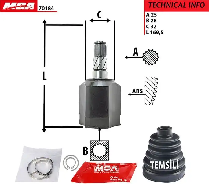 MGA 70184 Aks Kafası (Sol İç) 55221323