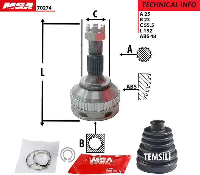 MGA 70274 Aks Kafası (Dış) 96164213