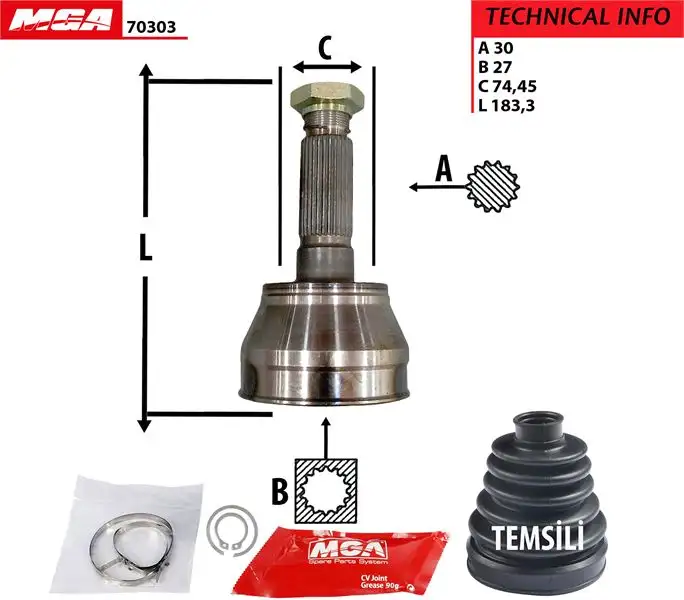 MGA 70303 Aks Kafası (Dış)