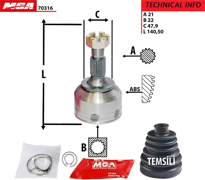 MGA 70316 Aks Kafası (Dış) 3272ES