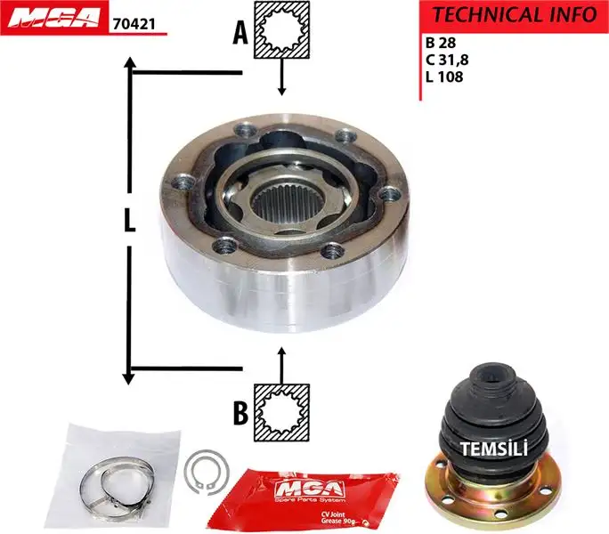 MGA 70421 Aks Kafası (İç) 701498103A