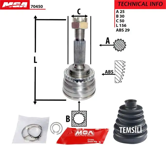 MGA 70450 Aks Kafası (Dış) 4950829C00