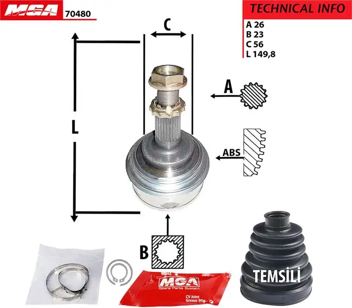 MGA 70480 Aks Kafası (Dış) 4341012131