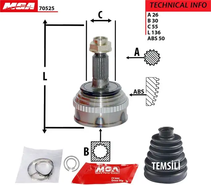 MGA 70525 Aks Kafası (Dış) 44010S08950