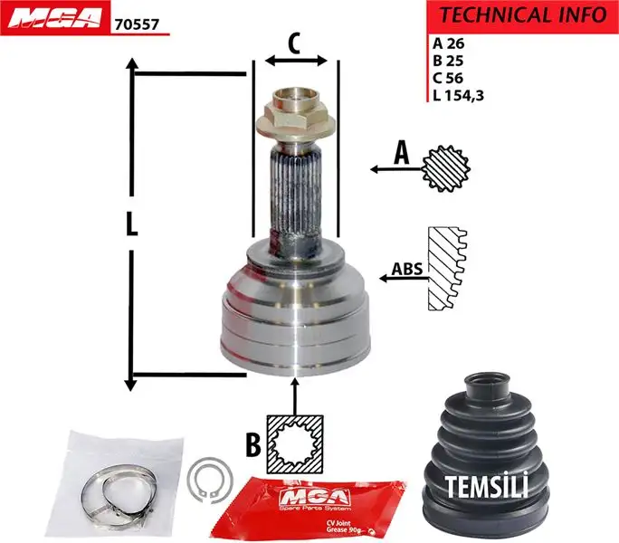 MGA 70557 Aks Kafası (Dış) G56825500
