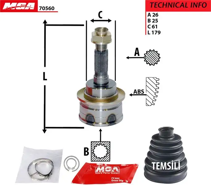 MGA 70560 Aks Kafası (Dış) 2M353B437AA
