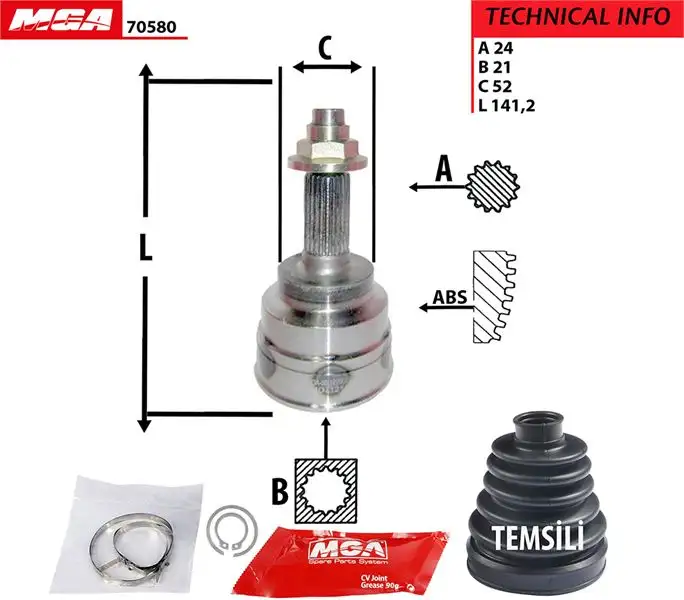 MGA 70580 Aks Kafası (Dış)