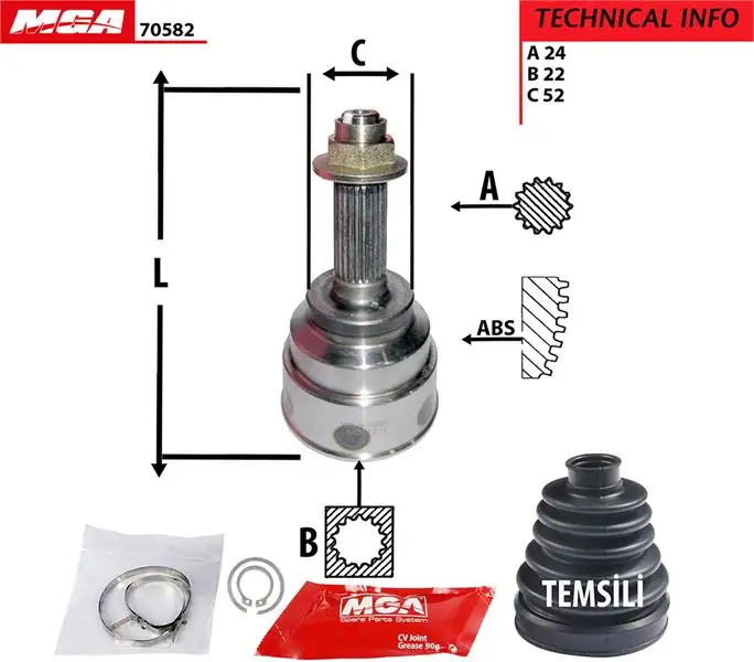 MGA 70582 Aks Kafası (Dış) 3812200206