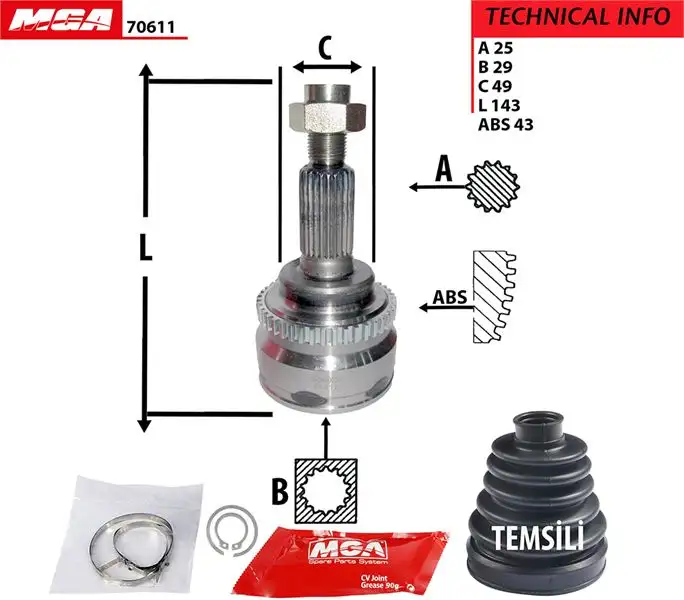 MGA 70611 Aks Kafası (Dış) 4410162J90
