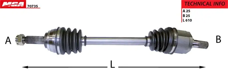 MGA 70735 Ön Aks (Sol) 4950725A00