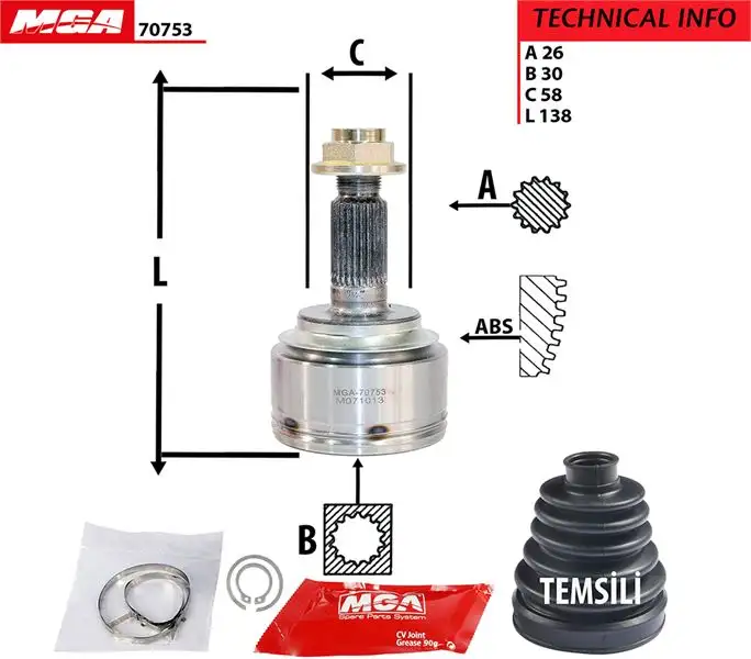 MGA 70753 Aks Kafası (Dış) 44014SMGE00