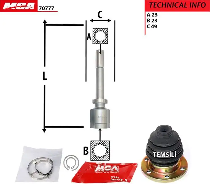 MGA 70777 Aks Kafası (Sağ İç) 8200613828